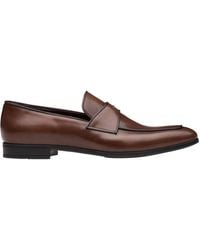 Prada 2dc192-v69 Shoes Calf-skin Leather Penny Loafers (prm1021) - Brown