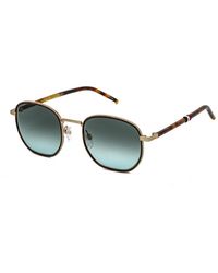 TH1418S 0VY0 Tommy Hilfiger Men's Shiny Black Classic Rectangular Sunglasses 