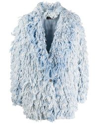 Alanui Oversized Textured Coat - Blue