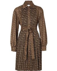 Burberry Monogram Print Dress - Brown