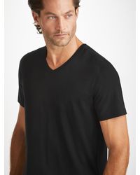 Derek Rose - V-neck T-shirt Basel Micro Modal Stretch - Lyst