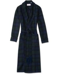 Derek Rose Classic Dressing Gown Tartan Pure Wool Black Watch