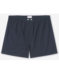 Derek Rose - Classic Fit Boxers Plaza 21 Cotton Batiste Navy - Lyst