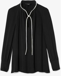 Derek Lam Sonia Long Sleeve Blouse - Black