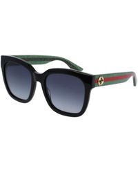 Gucci Glitter Striped Sunglasses in Black | Lyst