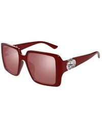 Gucci - Gg1692S Burgundy Square Sunglasses - Lyst