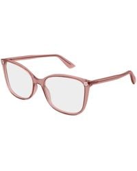 Gucci - Gg0026O Transparent Squared Cat Eye Eyeglasses Frames - Lyst