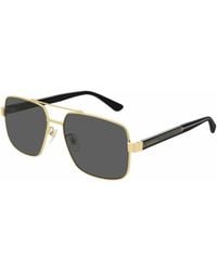 Gucci - Gg0529S Square Metal Aviator Sunglasses - Lyst