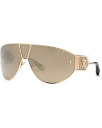 Roberto Cavalli - Src093 Rose Mirror Mask Sunglasses - Lyst