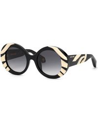 Roberto Cavalli - Src010V Animal Round Sunglasses - Lyst