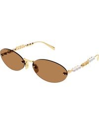Gucci - Gg1922S Rimless Oval Pearl Sunglasses - Lyst