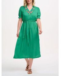 Sugarhill - Folk Floral Embroidery Carlota Midi Dress - Lyst