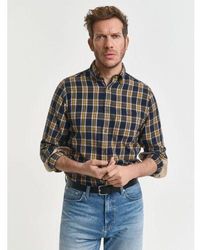 GANT - Evening Regular Fit Checked Windblown Flannel Shirt - Lyst