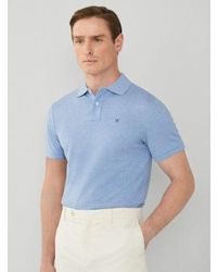 Hackett - Chambray Slim Fit Logo Polo Shirt - Lyst