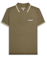 Lambretta - Khaki Twin Tipped Polo Shirt - Lyst