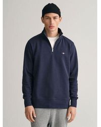 GANT - Evening Shield Half Zip Sweatshirt - Lyst