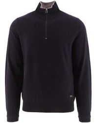 Paul Smith - Very Dark Zip Neck Knitted Sweatshirt - Lyst