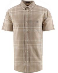 GANT - Dry Sand Cotton Linen Check Shirt - Lyst