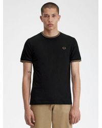 Fred Perry - Warm Stone Shaded Stone Twin Tipped T-Shirt - Lyst