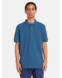 Timberland - Dark Denim Pique Short Sleeve Polo Shirt - Lyst