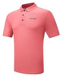 Calvin Klein - Peach Cotton Blend Stretch Polo Shirt - Lyst