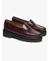 G.H. Bass & Co. - Wine Leather Weejun Superlug Penny Loafer - Lyst