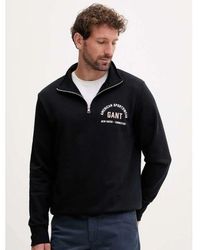 GANT - Printed Graphic Half Zip Sweatshirt - Lyst