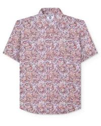 Lambretta - Rust Paisley Short Sleeve Shirt - Lyst