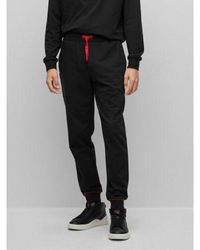 HUGO - Monologo Cotton Terry With Stacked Logo Tracksuit Bottoms - Lyst