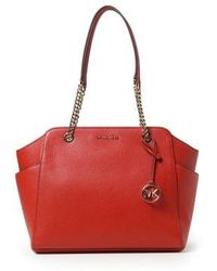 Michael Kors - Terracotta Jacquelyn Medium Top Zip Chain Tote Bag - Lyst