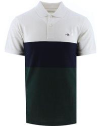 GANT - Eggshell Block Stripe Rugger Polo Shirt - Lyst