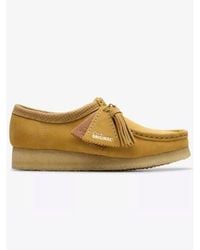 Clarks - Golden Tan Suede Wallabee Shoe - Lyst