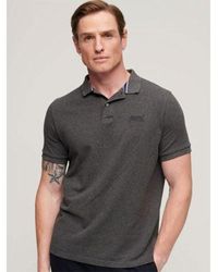 Superdry - Rich Charcoal Marl Classic Pique Polo Shirt - Lyst