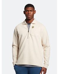 Lyle & Scott - Cove Crest Textured Quarter Zip Sweatshirt - Lyst