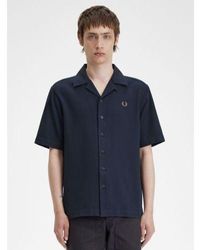 Fred Perry - Pique Texture Revere Collar Shirt - Lyst