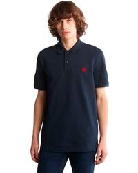 Timberland - Dark Sapphire Pique Short Sleeve Polo Shirt - Lyst