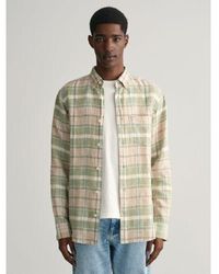GANT - Dry Sand Linen Madras Shirt - Lyst