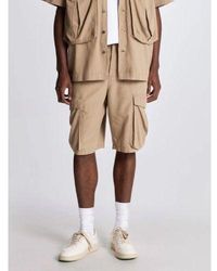 Lyle & Scott - Desert Taupe Cotton Linen Cargo Short - Lyst