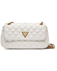 Guess - Ivory Giully Convertible Crossbody Flap Bag - Lyst