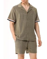BOSS - Khaki Terry Beach Shirt - Lyst