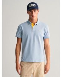 GANT - Dove Regular Fit Contrast Pique Polo Shirt - Lyst