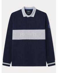 Hackett - Midnight Heritage Panel Rugby Shirt - Lyst