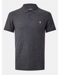 Original Penguin - Dark Charcoal Heather Embroidered Polo Shirt - Lyst