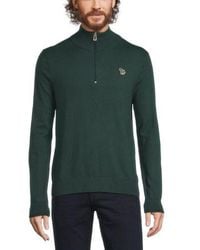 Paul Smith - Bottle Zebra Badge Zip Neck Jumper - Lyst