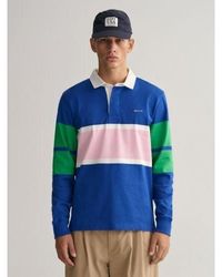 GANT - College Color Blocked Long Sleeve Rugger Polo Shirt - Lyst
