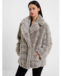 French Connection - Daryn Faux Fur Coat - Lyst