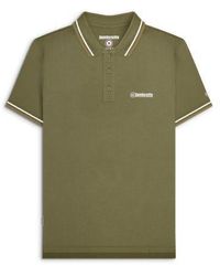 Lambretta - Khaki Twin Tipped Polo Shirt - Lyst