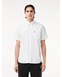 Lacoste - Short Sleeve Oxford Shirt - Lyst