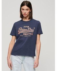 Superdry - Lauren Metallic Vintage Logo Relaxed T-Shirt - Lyst