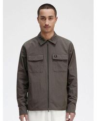 Fred Perry - Field Textured Zip-Through Overshirt - Lyst